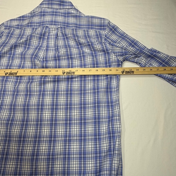Jos. A. Bank 1905 Men’s Blue White Plaid Dress Shirt Tailored Fit Medium - Picture 8 of 8